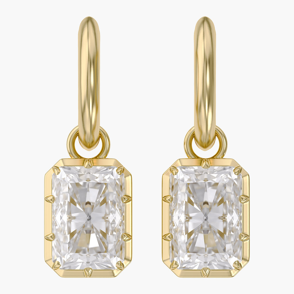 5.92 Carat Radiant Cut Lab Grown Diamond Drop Dangle Earrings