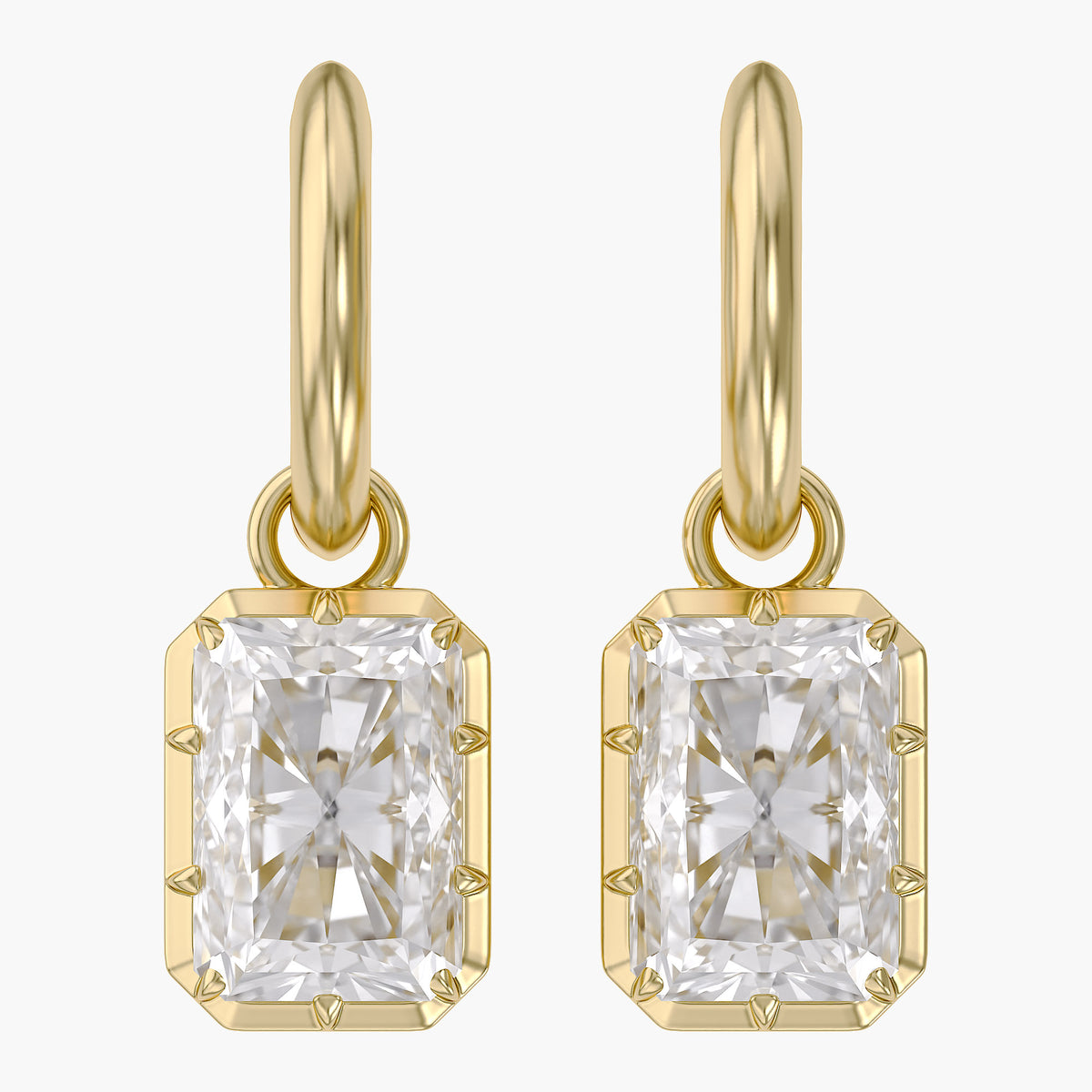 5.92 Carat Radiant Cut Lab Grown Diamond Drop Dangle Earrings