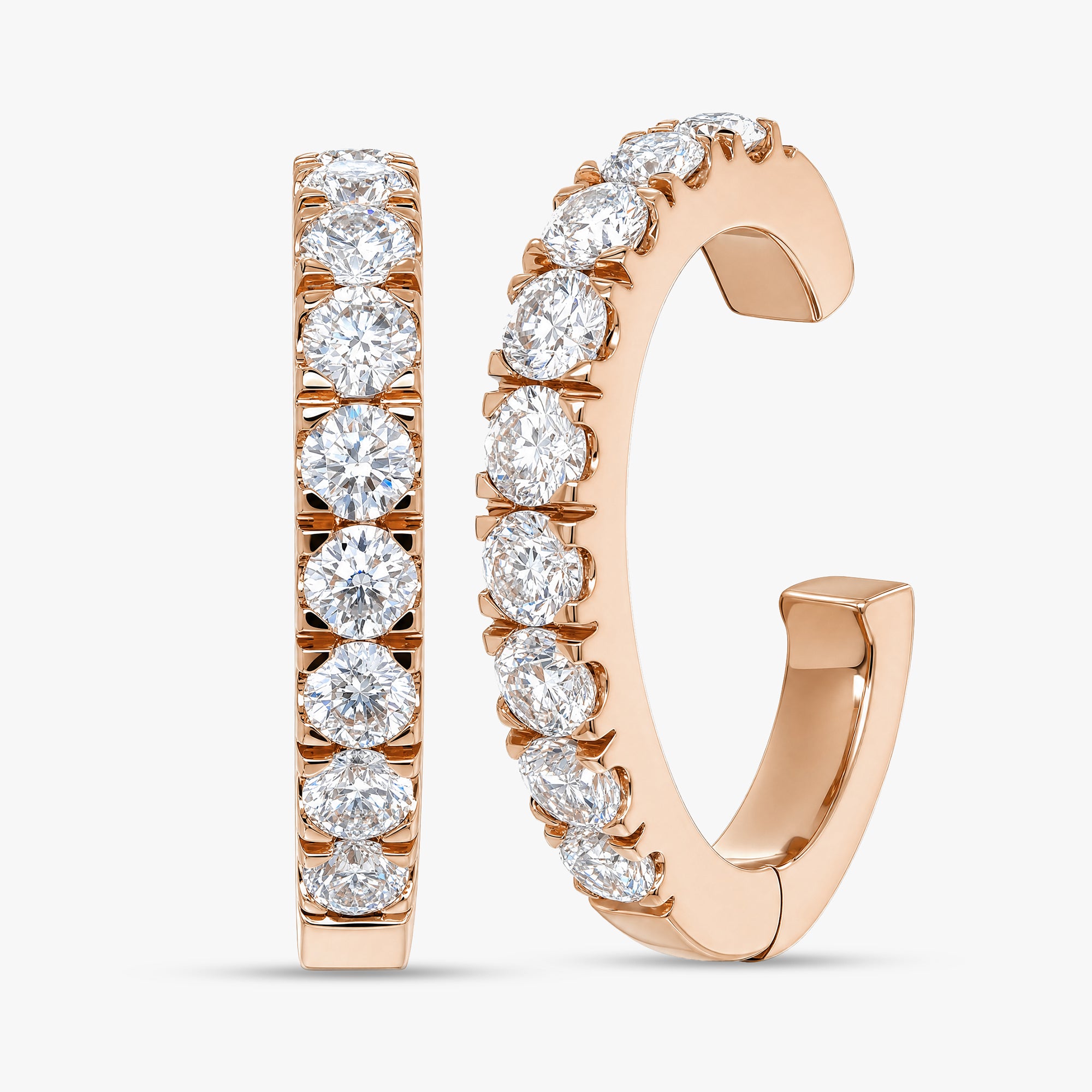 0.50 Carat Round Cut Lab Grown Diamond Ear Climbers Earrings