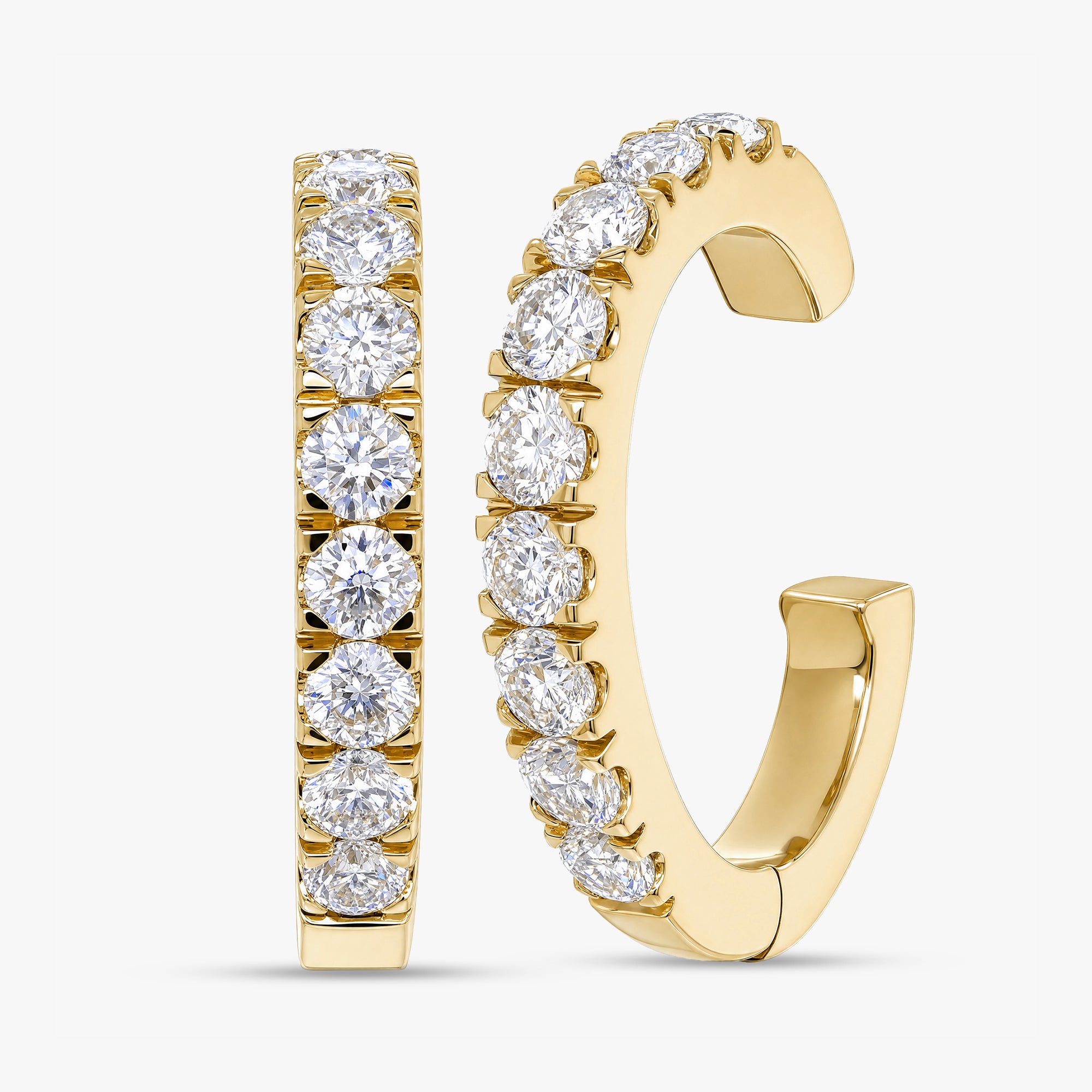 0.50 Carat Round Cut Lab Grown Diamond Ear Climbers Earrings