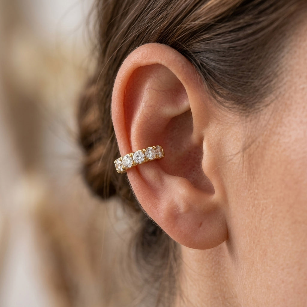 0.50 Carat Round Cut Lab Grown Diamond Ear Climbers Earrings