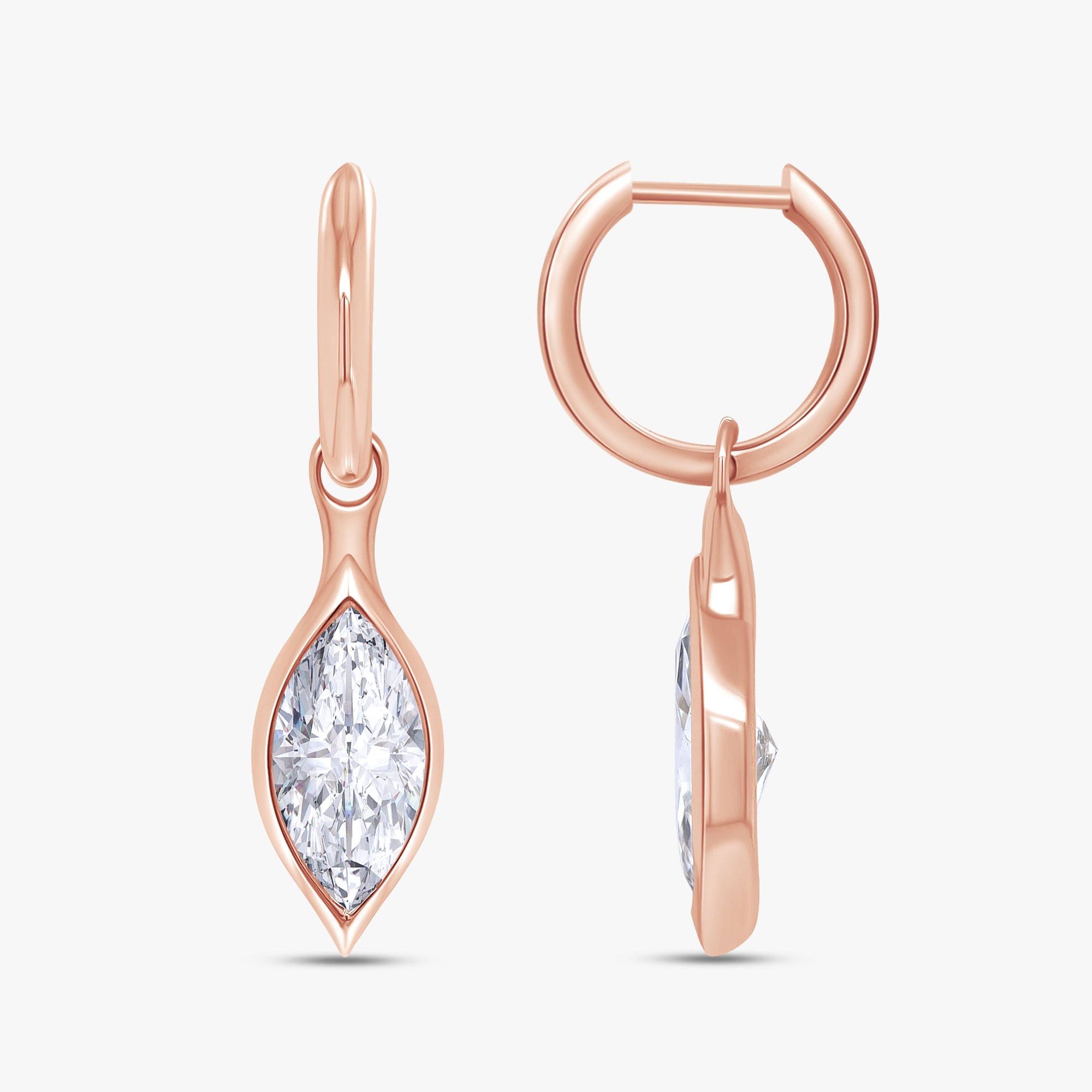 3.75 Carat Marquise Shape Lab Grown Diamond Drop Earrings