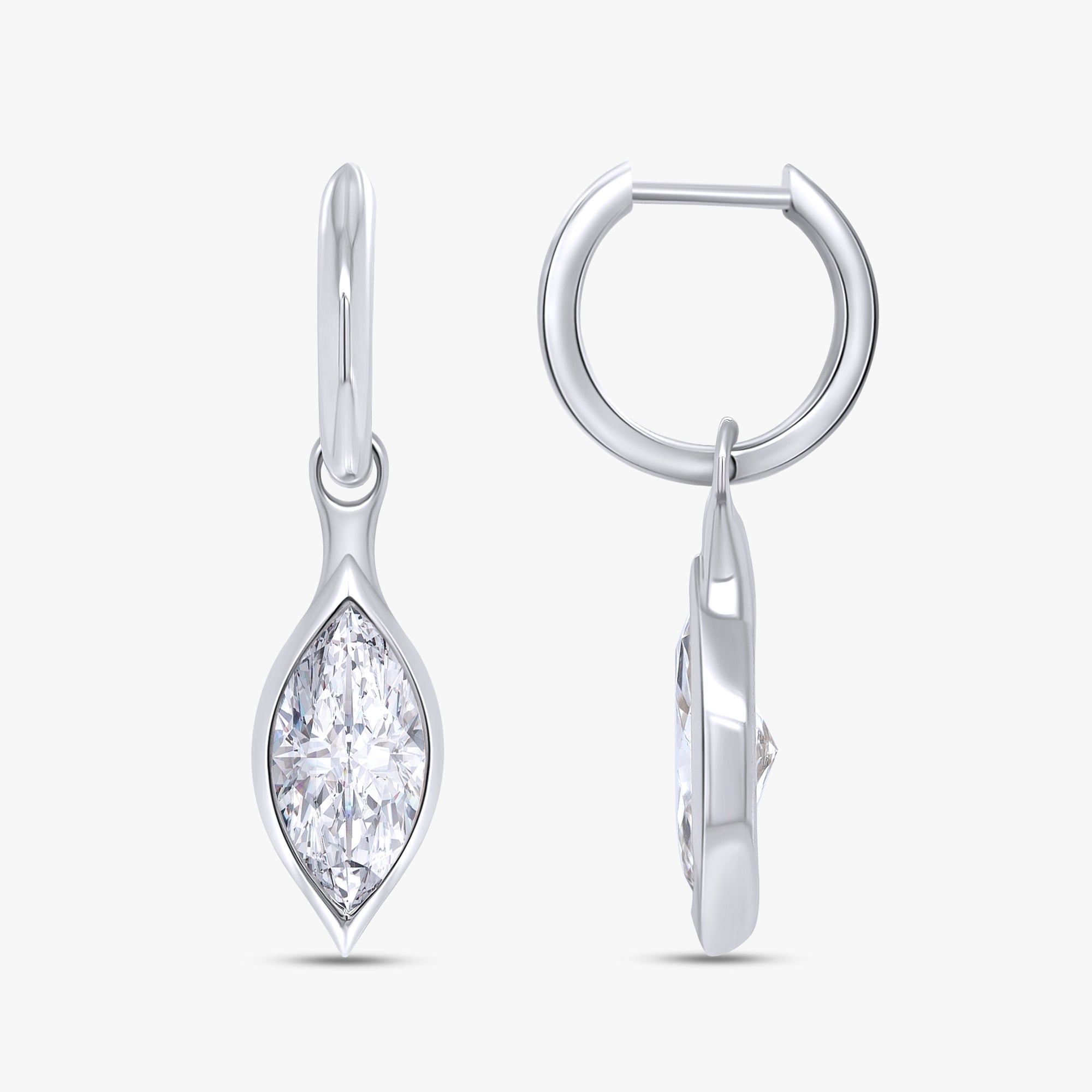 3.75 Carat Marquise Shape Lab Grown Diamond Drop Earrings