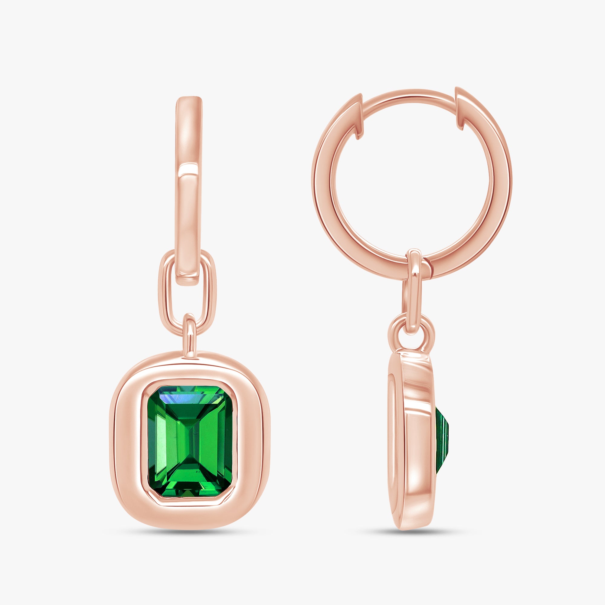 2.20 Carat Radiant Cut Lab Grown Gemstone Solitaire Drop Earrings