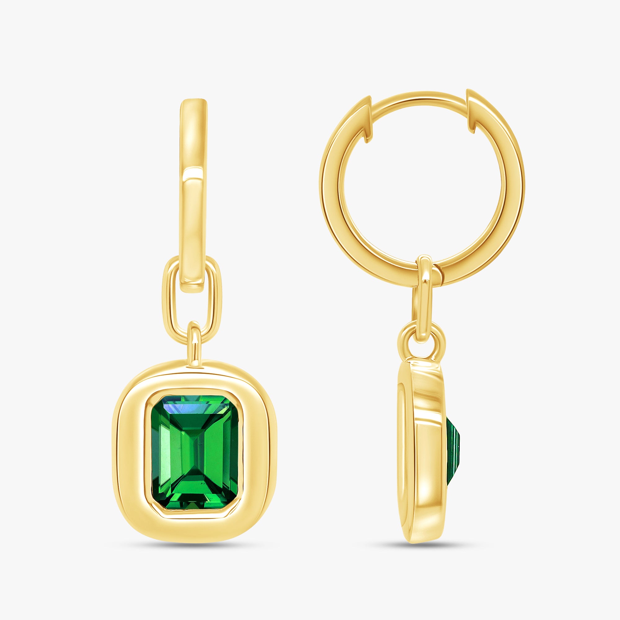 2.20 Carat Radiant Cut Lab Grown Gemstone Solitaire Drop Earrings