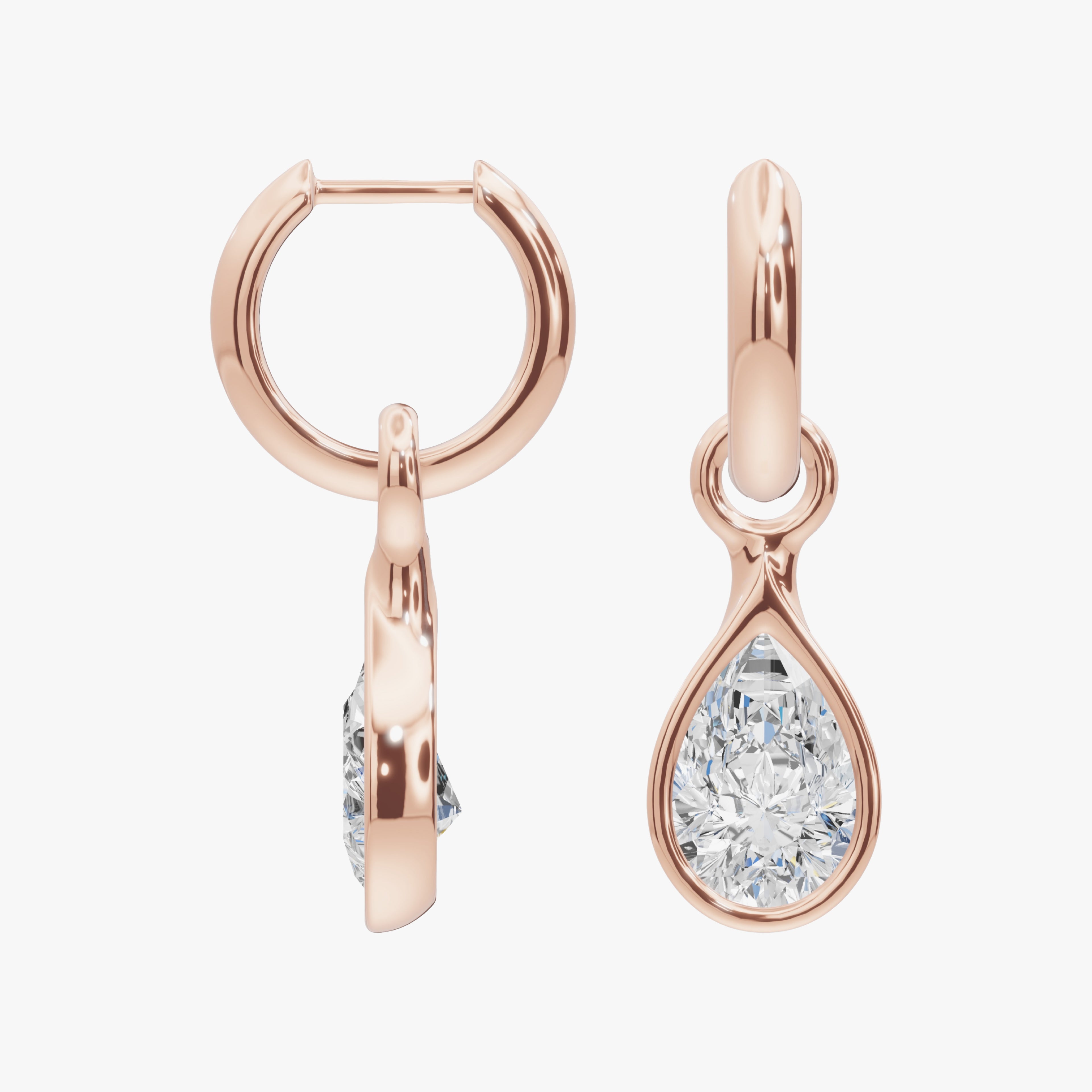3.85 Carat Pear Shape Lab Grown Diamond Drop Earrings