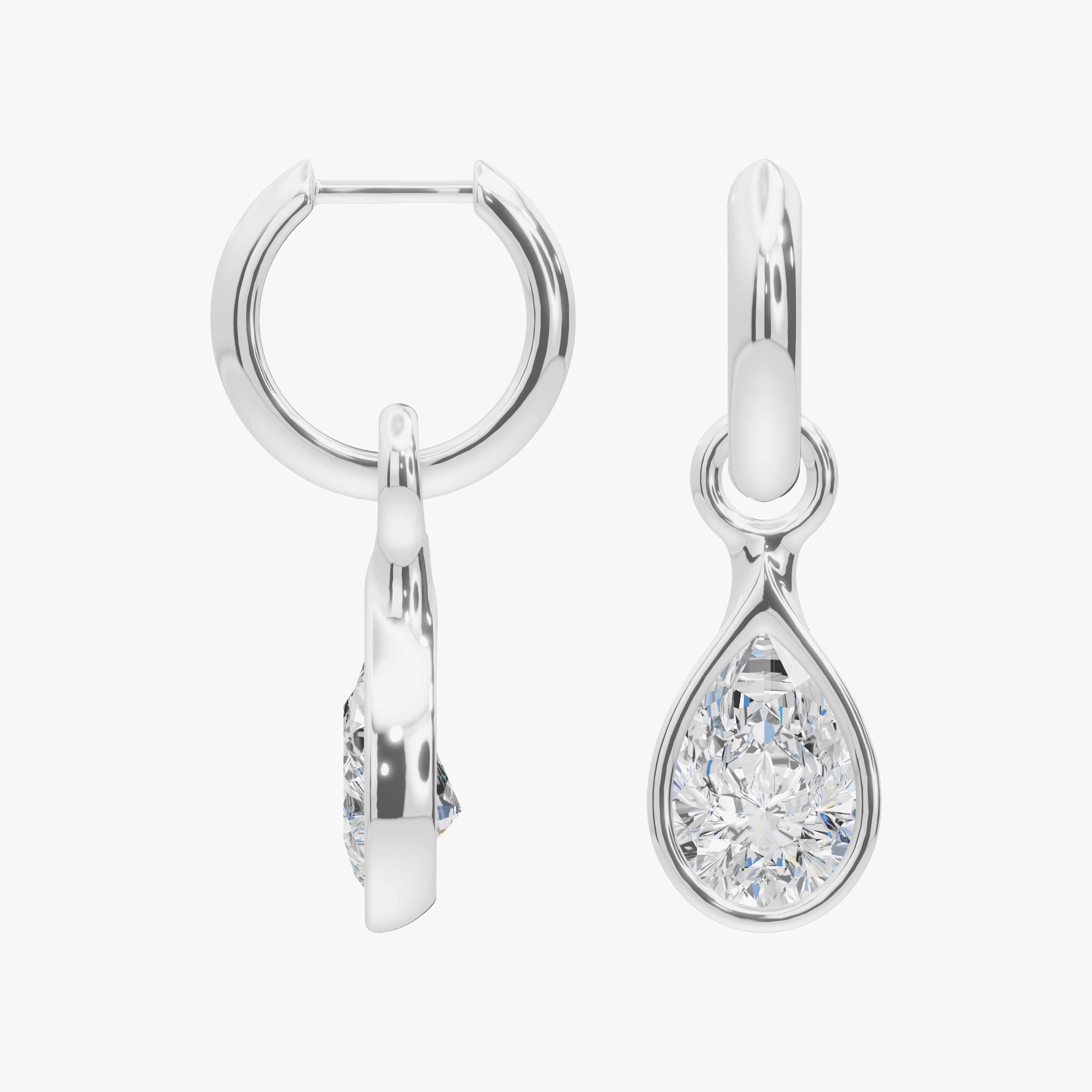 3.85 Carat Pear Shape Lab Grown Diamond Drop Earrings