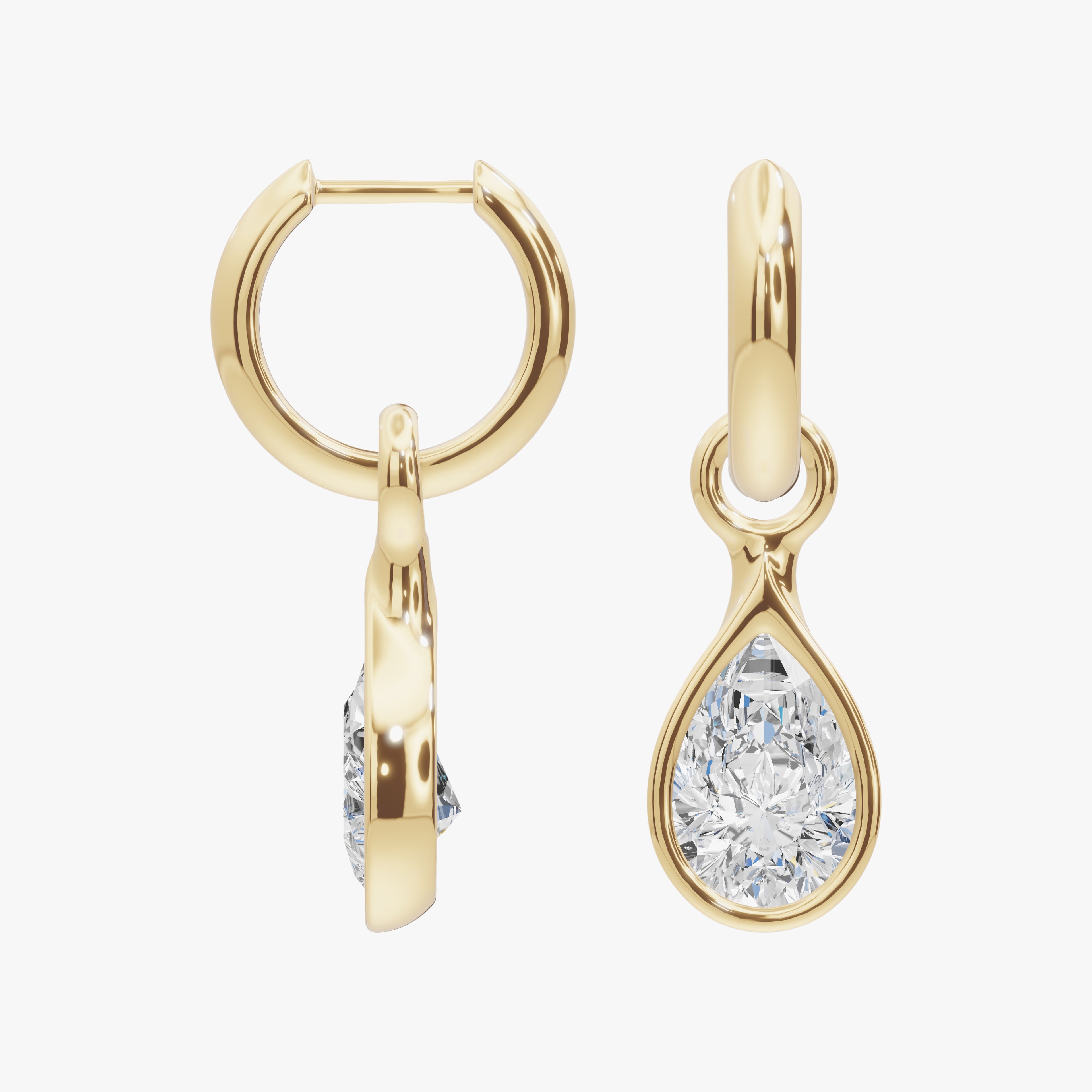 3.85 Carat Pear Shape Lab Grown Diamond Drop Earrings