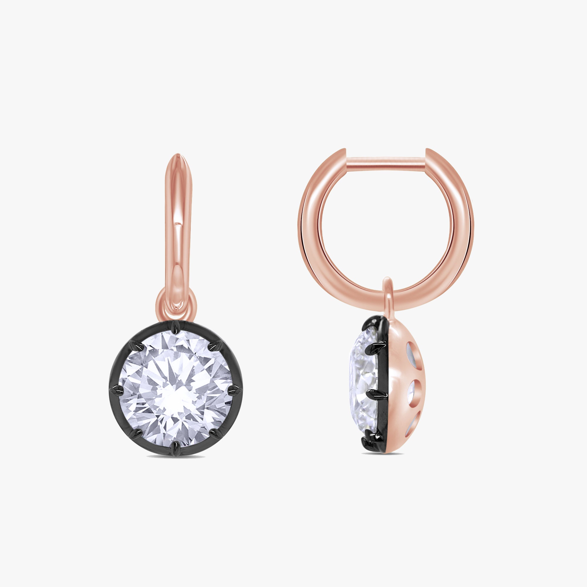5.65 Carat Round Cut Lab Grown Diamond Drop Solitaire Earrings