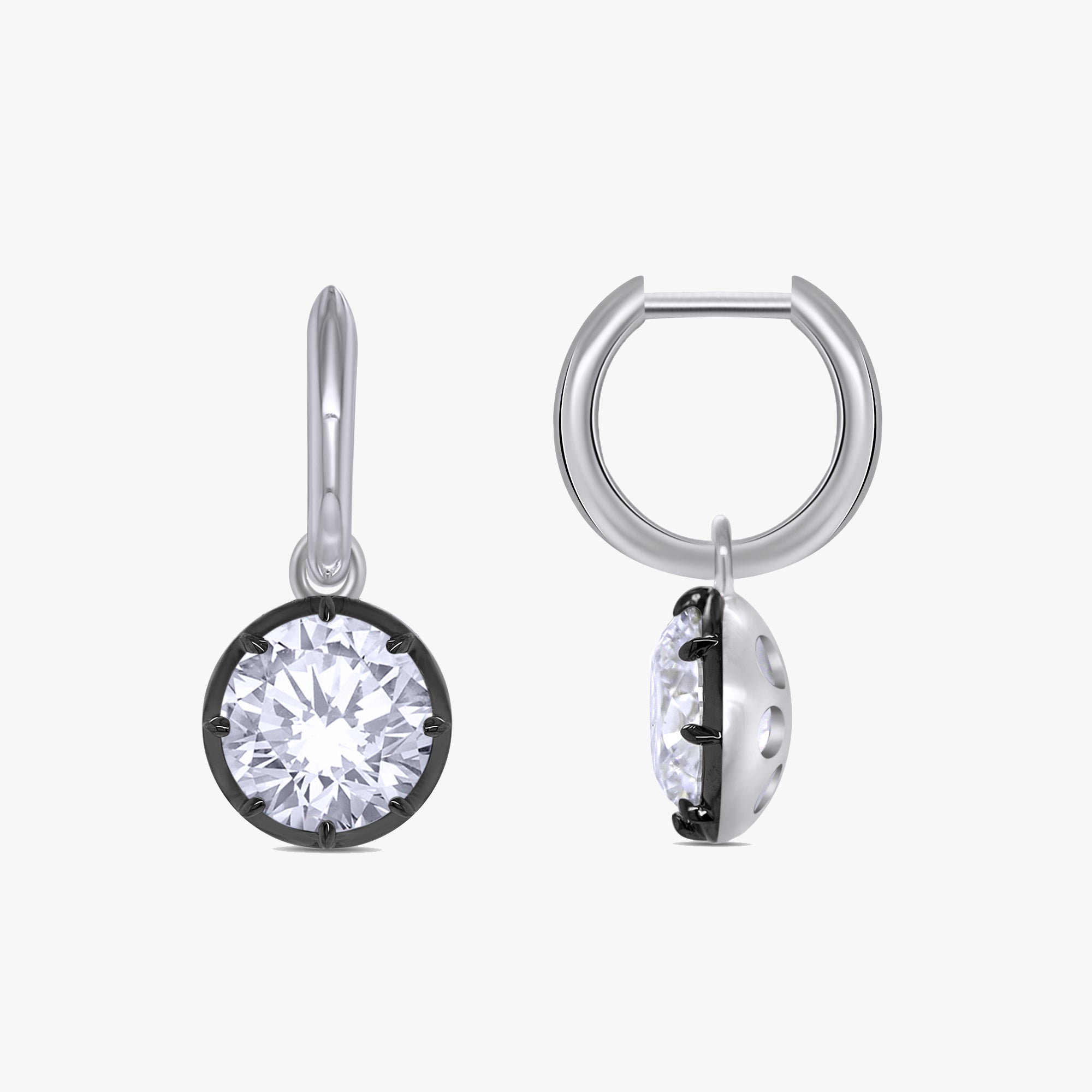 5.65 Carat Round Cut Lab Grown Diamond Drop Solitaire Earrings