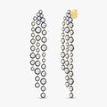 2.55 Carat Round Cut Lab Grown Diamond Linear Drop Stud Earrings