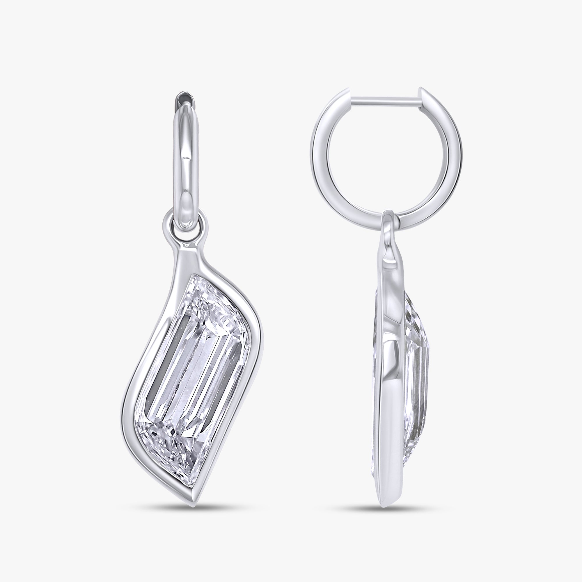 13.75 Carat Lab Grown Diamond Drop Solitaire Earrings