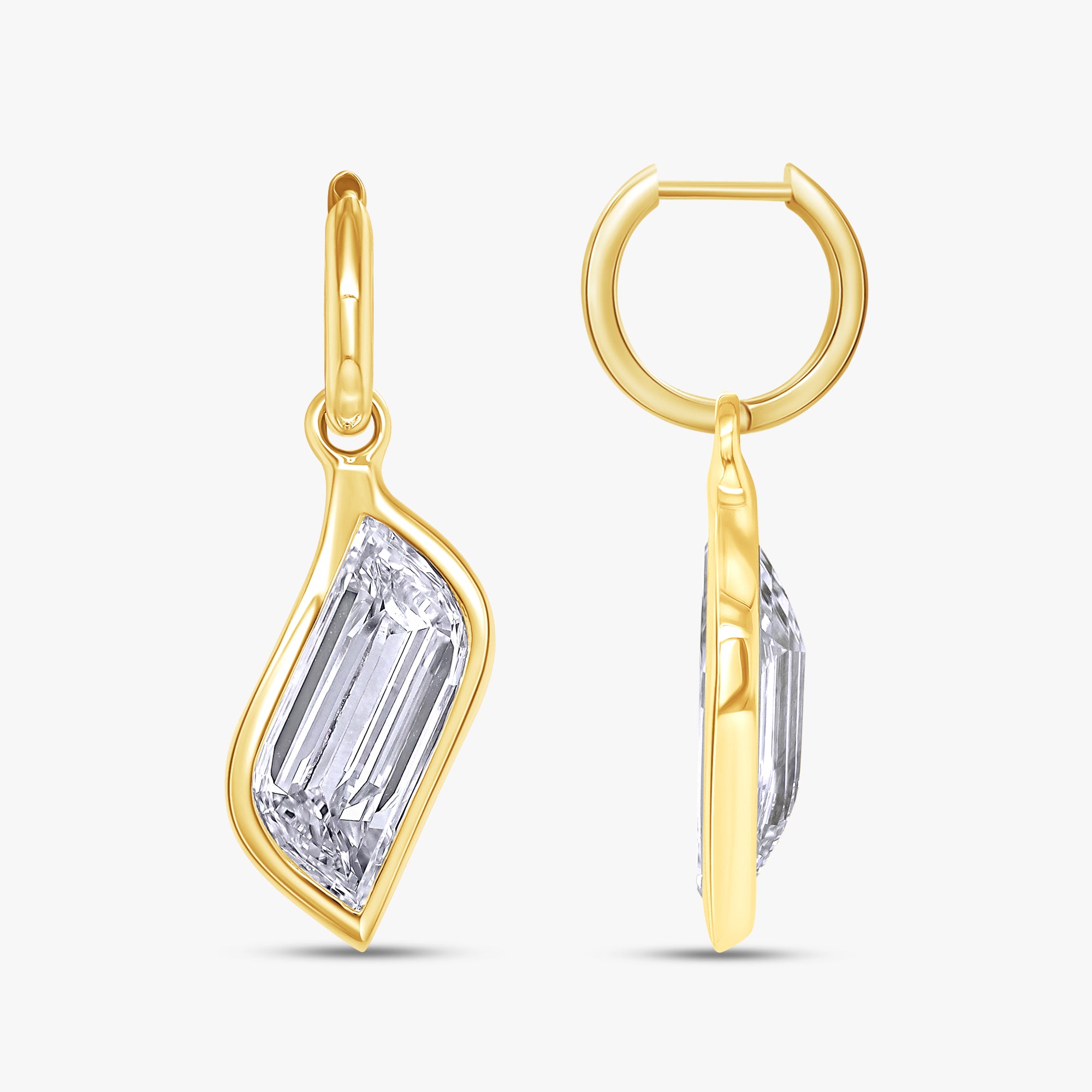 13.75 Carat Lab Grown Diamond Drop Solitaire Earrings