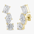 4.50 Carat Lab Grown Diamond Ear Climbers Stud Earrings