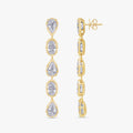 10.35 Carat Oval and Pear Shape Lab Grown Diamond Linear Drop Stud Earrings