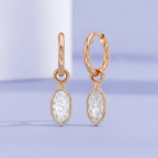 1.98 CTW Bezel Marquise Lab Diamond Diamond Huggie Hoop Earrings