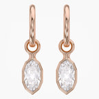 1.98 CTW Bezel Marquise Lab Diamond Diamond Huggie Hoop Earrings