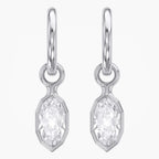 1.98 CTW Bezel Marquise Lab Diamond Diamond Huggie Hoop Earrings