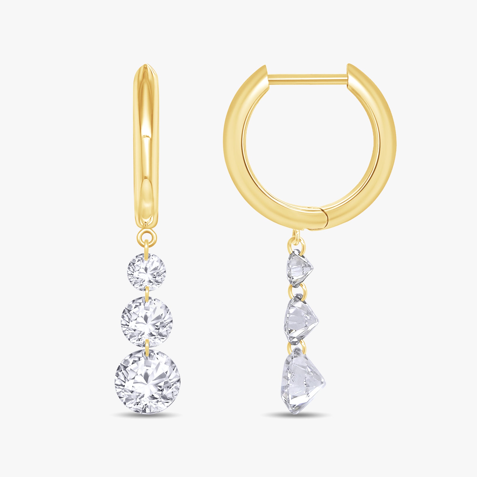 1.70 Carat Round Cut Lab Grown Diamond Drop Dangle Earrings