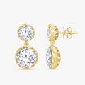 13.30 Carat Round Cut Lab Grown Diamond Drop Stud Earrings