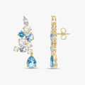 9.30 Carat Lab Grown Diamond and Simulated Gemstone Ear Climbers Stud Earrings