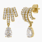 3.34 CTW Pear Lab Grown Diamond Fringe Drop Earrings