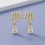 3.34 CTW Pear Lab Grown Diamond Fringe Drop Earrings