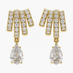 3.34 CTW Pear Lab Grown Diamond Fringe Drop Earrings