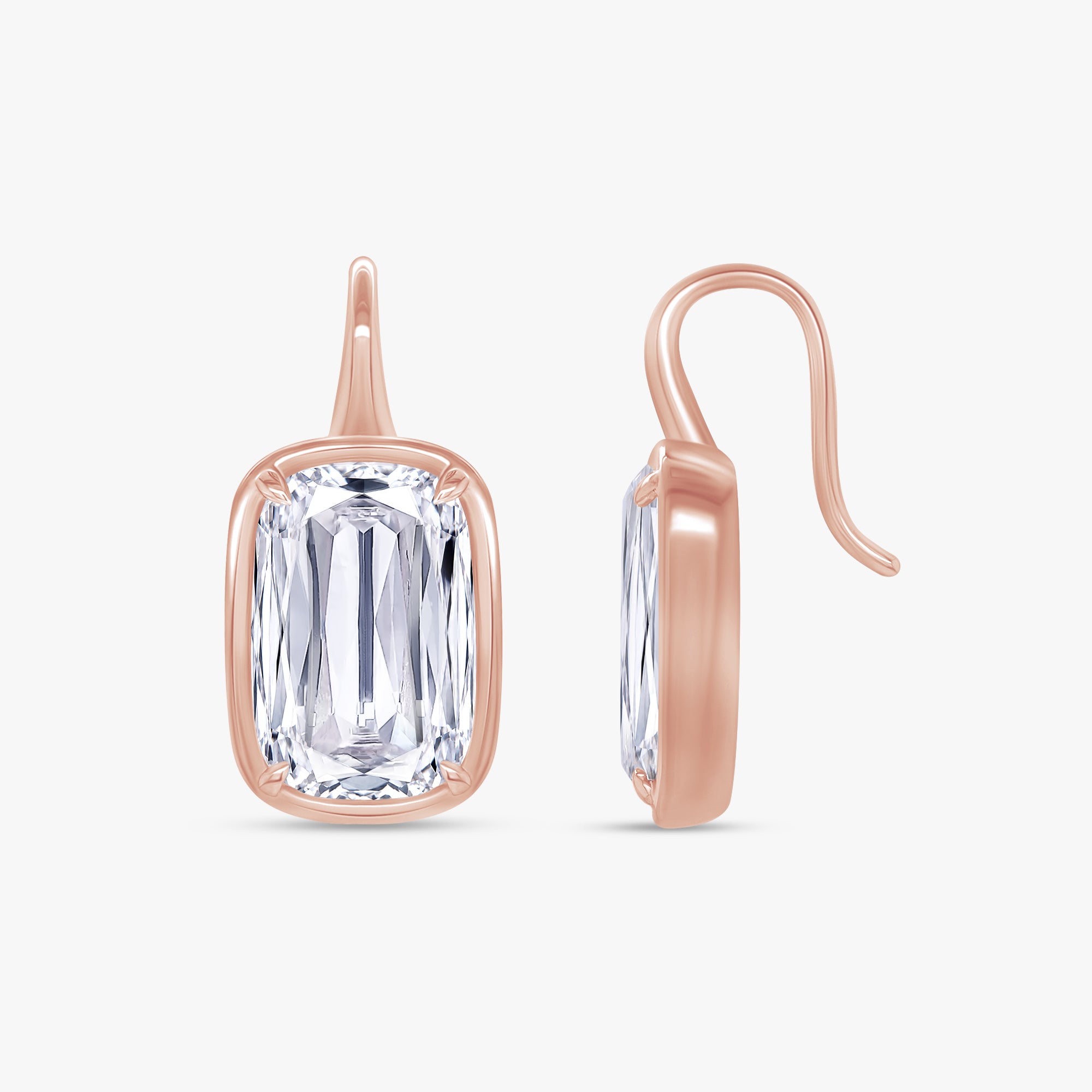 10.15 Carat Cushion Cut Lab Grown Diamond Solitaire Drop Earrings