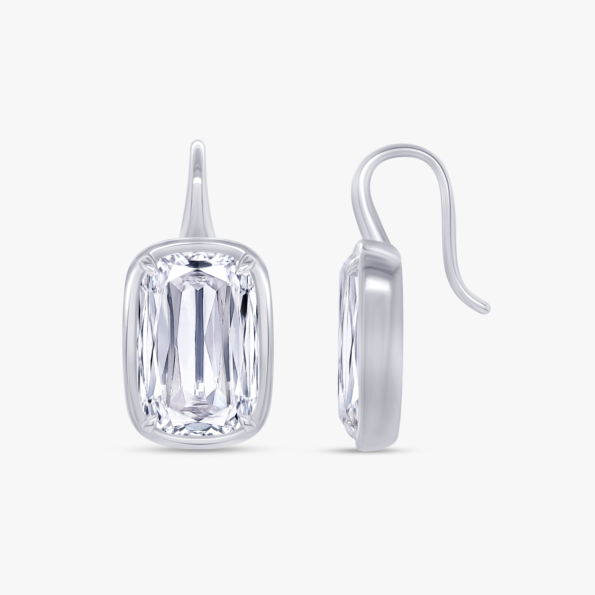 10.15 Carat Cushion Cut Lab Grown Diamond Solitaire Drop Earrings