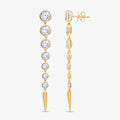 5.30 Carat Round Cut Lab Grown Diamond Linear Drop Earrings