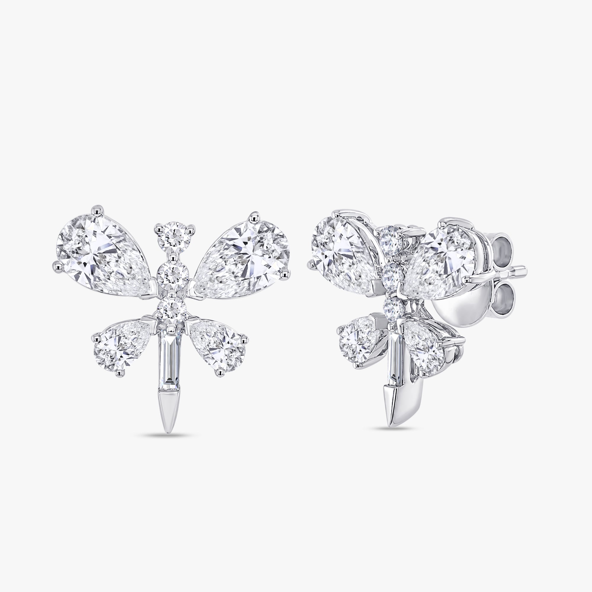 2.20 Carat Lab Grown Diamond Butterfly Stud Earrings