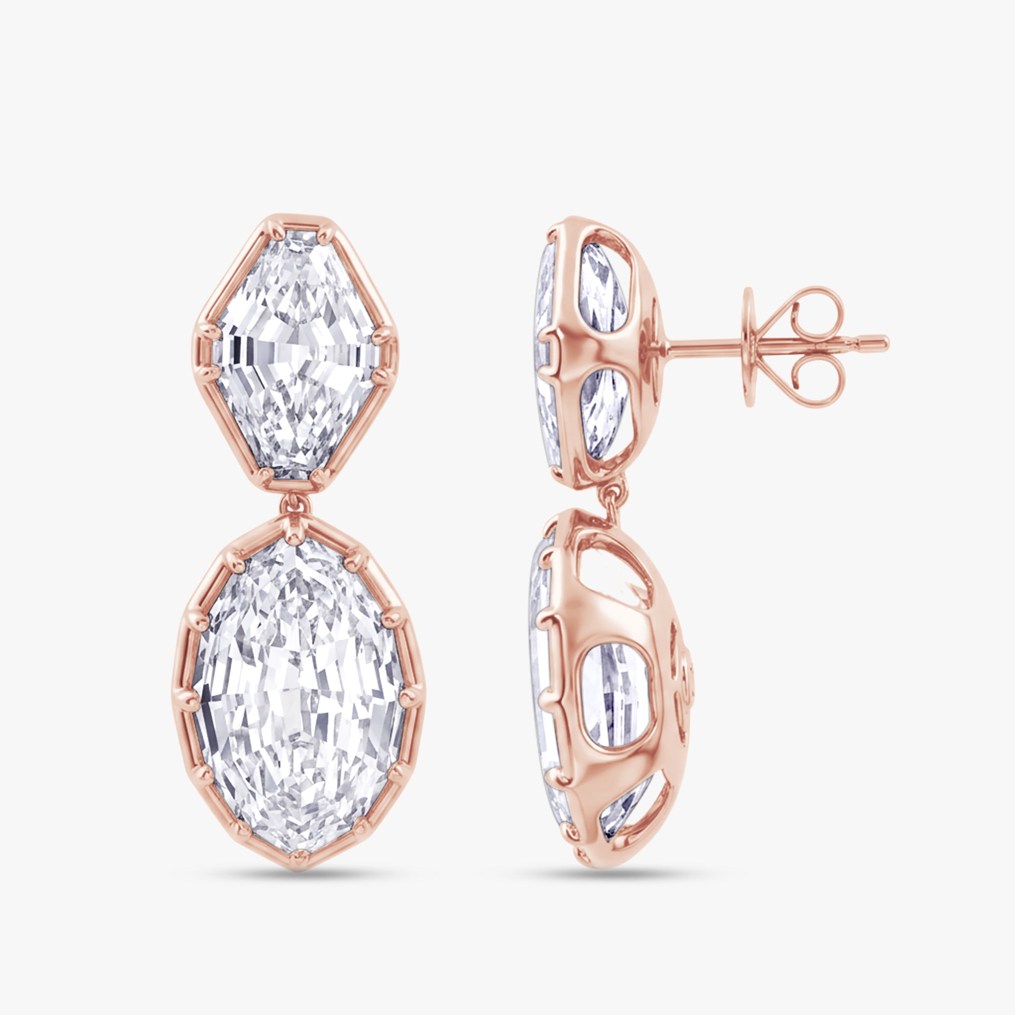 21.50 Carat Lab Grown Diamond Dangle Drop Stud Earrings