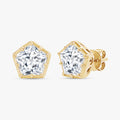 5.20 Carat Pentagon Cut Lab Grown Diamond Solitaire Stud Earrings