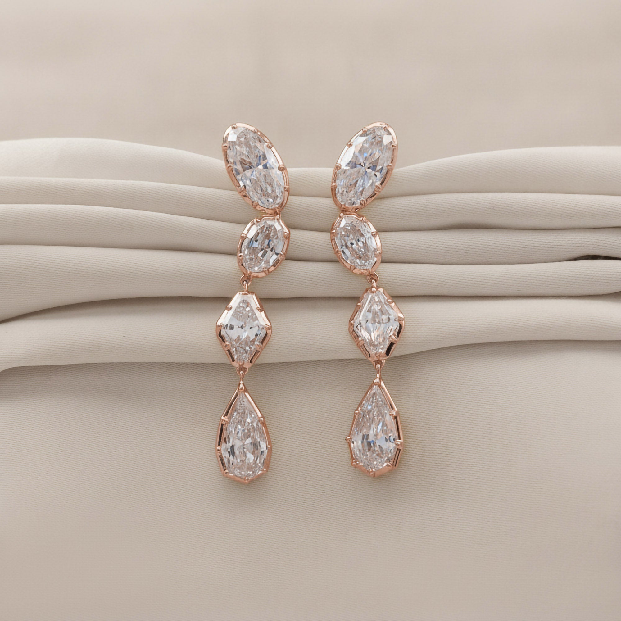 7.00 ctw Radiant Symphony Multi-Shape Lab Grown Diamond Drop Earrings