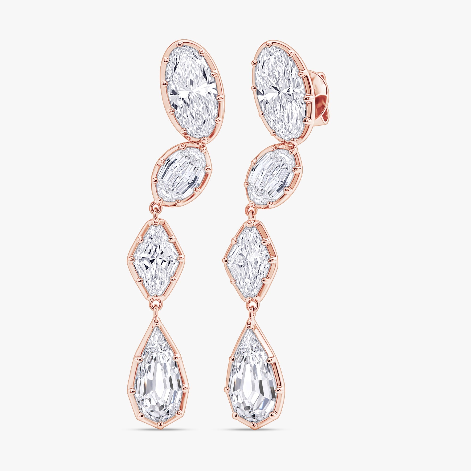 7.03ct Radiant Symphony Multi-Shape Lab Grown Diamond Drop Earrings