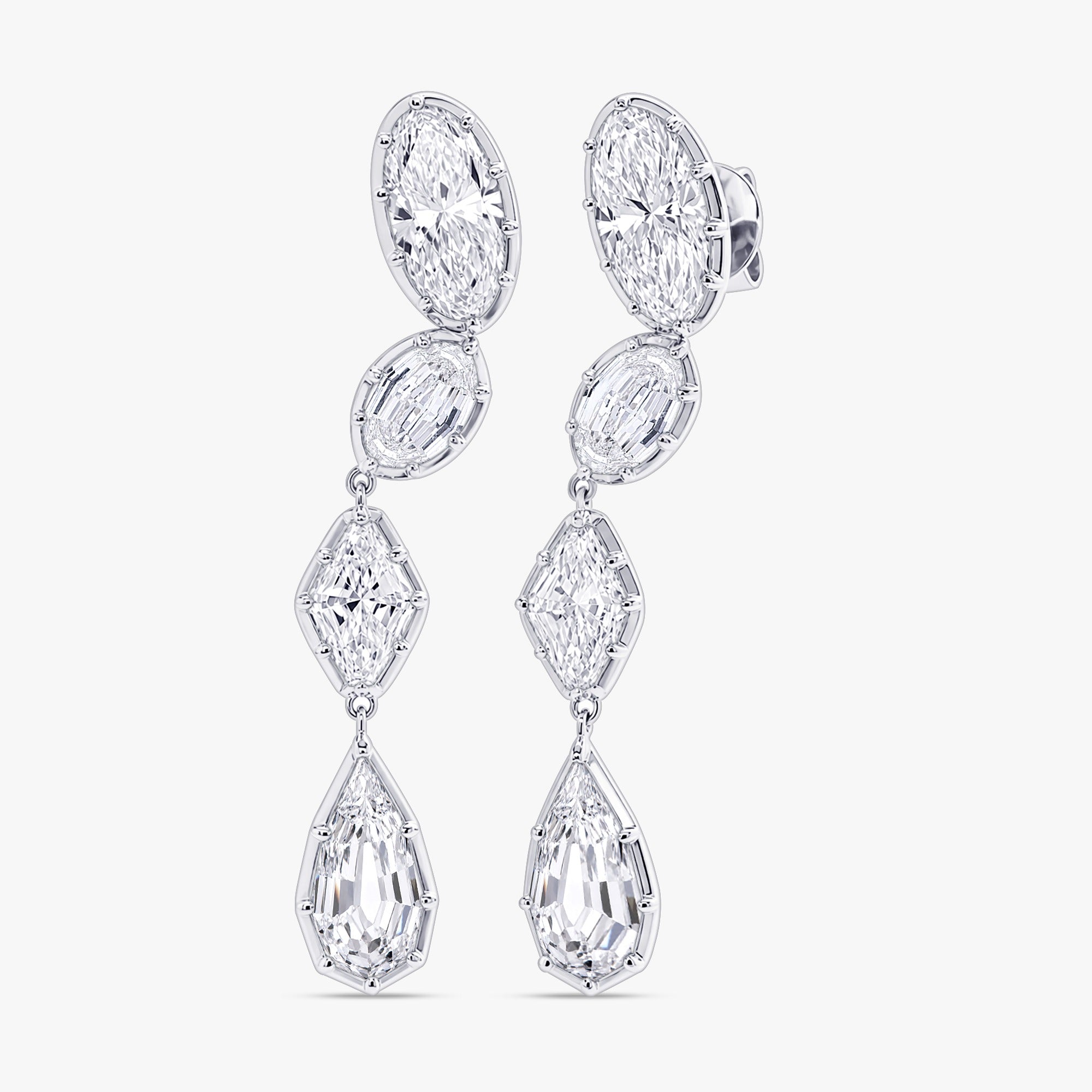 7.03ct Radiant Symphony Multi-Shape Lab Grown Diamond Drop Earrings