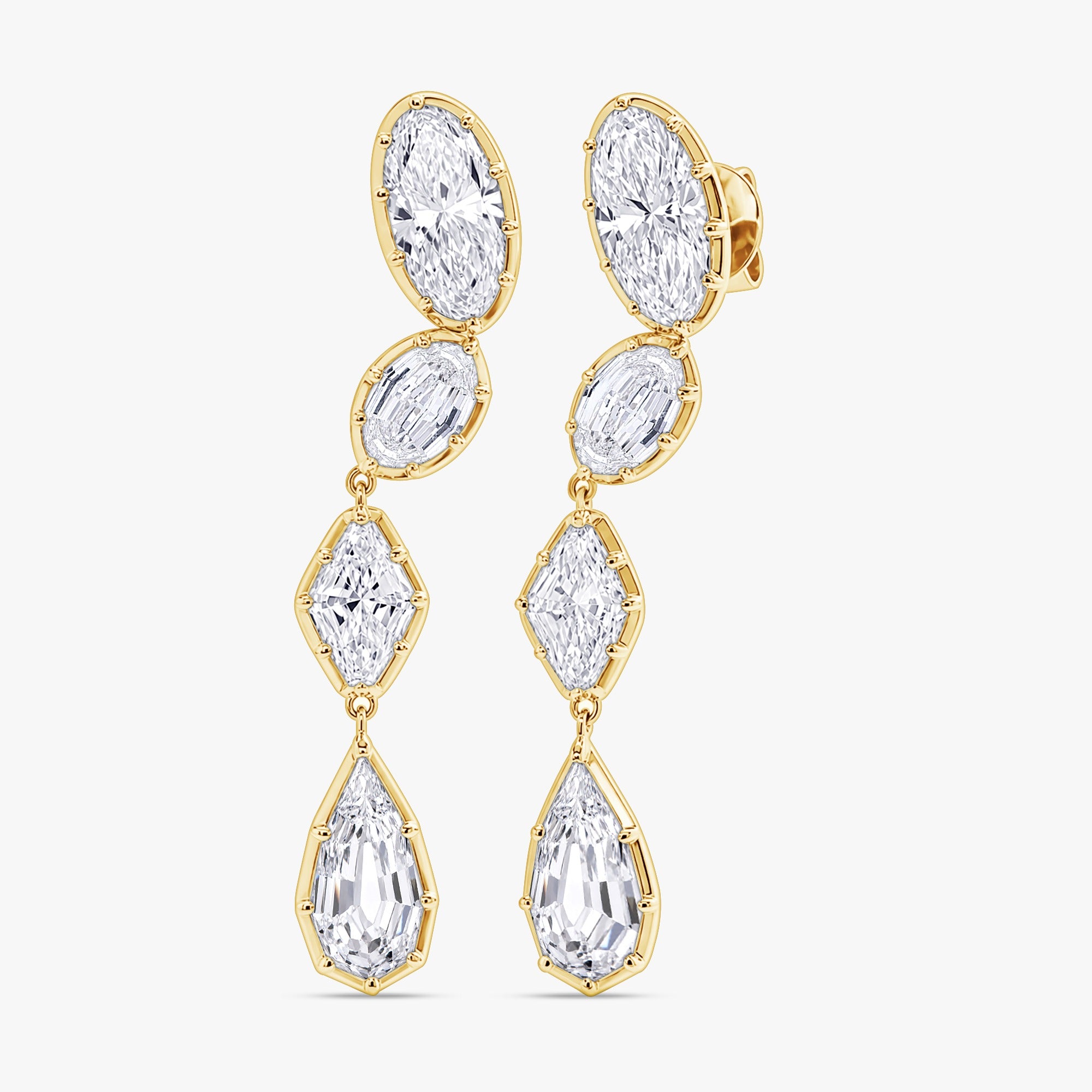 7.03ct Radiant Symphony Multi-Shape Lab Grown Diamond Drop Earrings