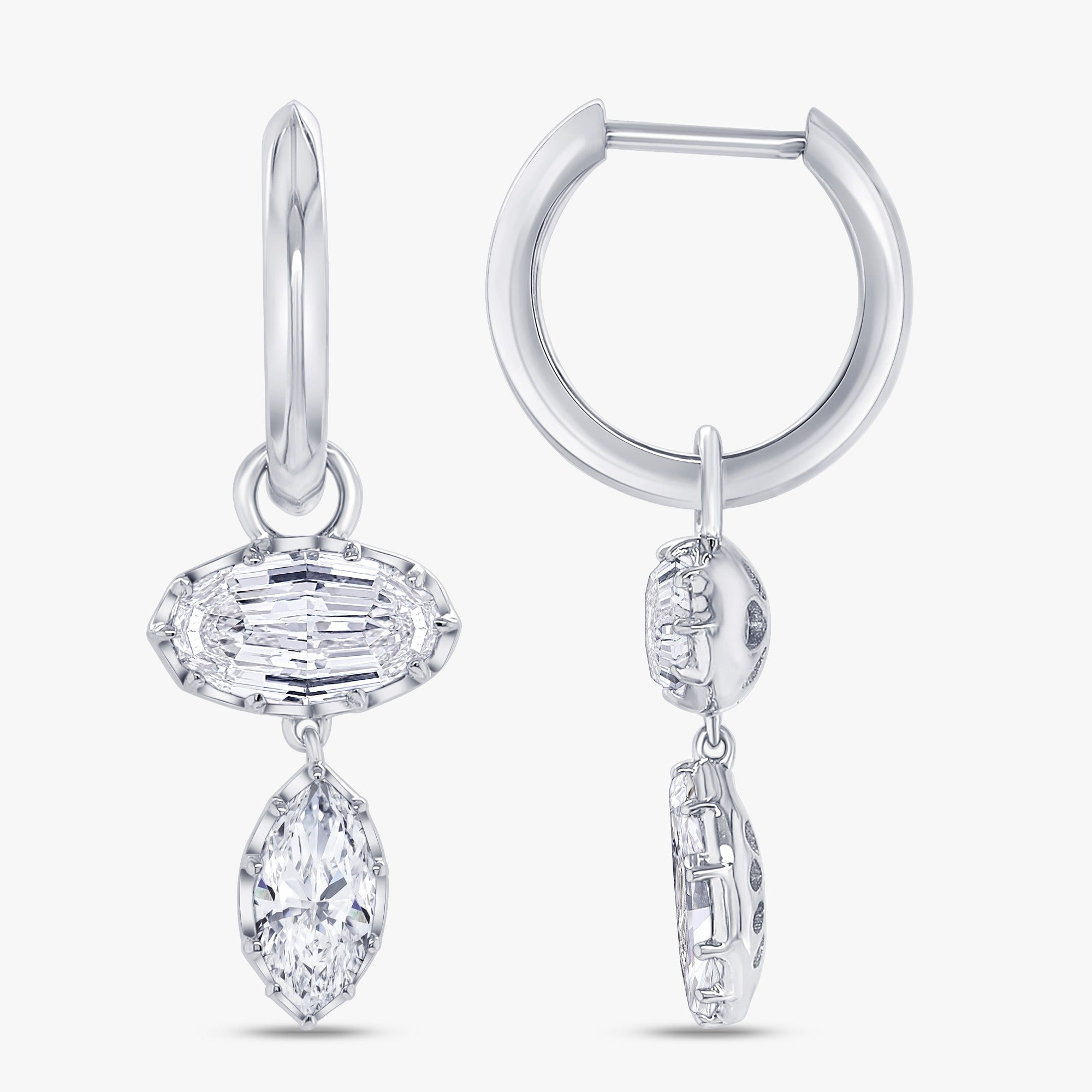 2.70 Ct Celeste Marquise & Oval Lab Grown Diamond Drop Earrings