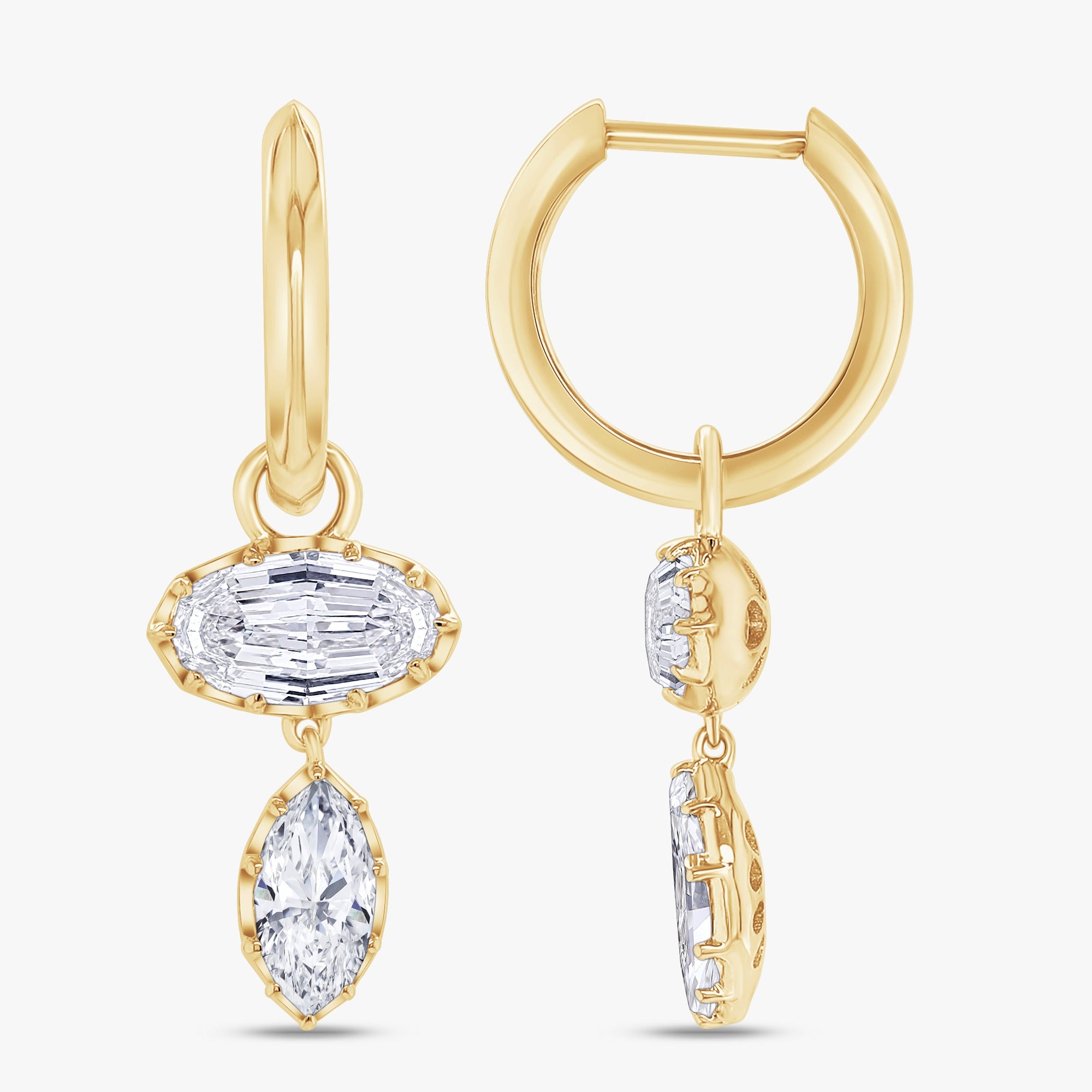 2.70 Ct Celeste Marquise & Oval Lab Grown Diamond Drop Earrings