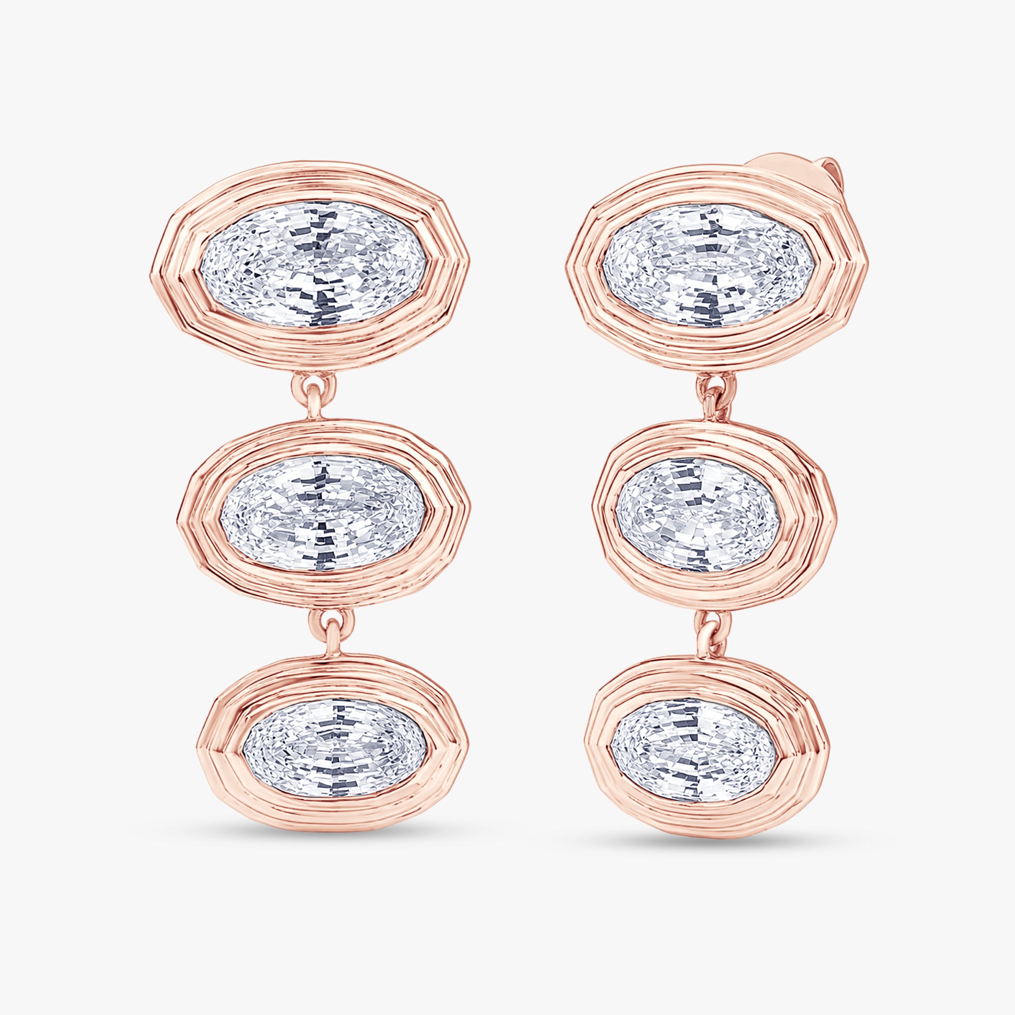 4.50 Carat Oval Cut Lab Grown Diamond Dangle Drop Stud Earrings
