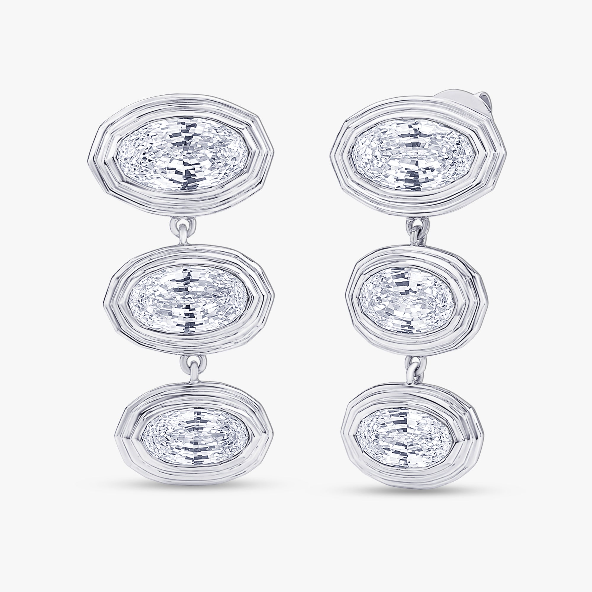 4.50 Carat Oval Cut Lab Grown Diamond Dangle Drop Stud Earrings
