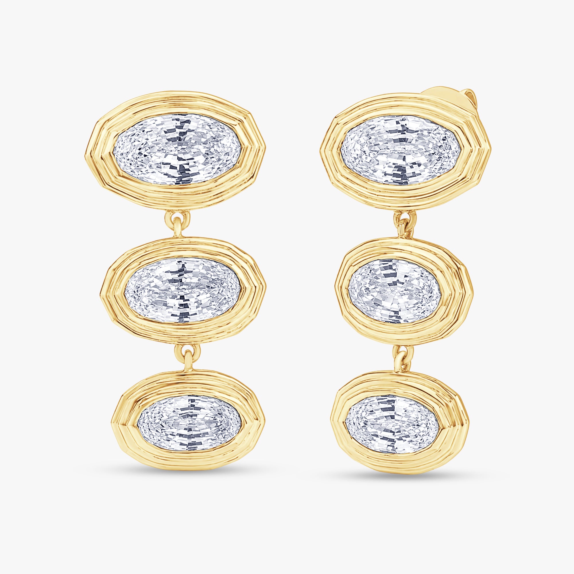 4.50 Carat Oval Cut Lab Grown Diamond Dangle Drop Stud Earrings