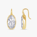 8.30 Carat Oval Cut Lab Grown Diamond Solitaire Hook Earrings