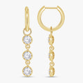 1.50 Carat Round Cut Lab Grown Diamond Dangle Drop Earrings