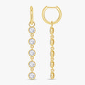 2.50 Carat Round Cut Lab Grown Diamond Linear Drop Earrings