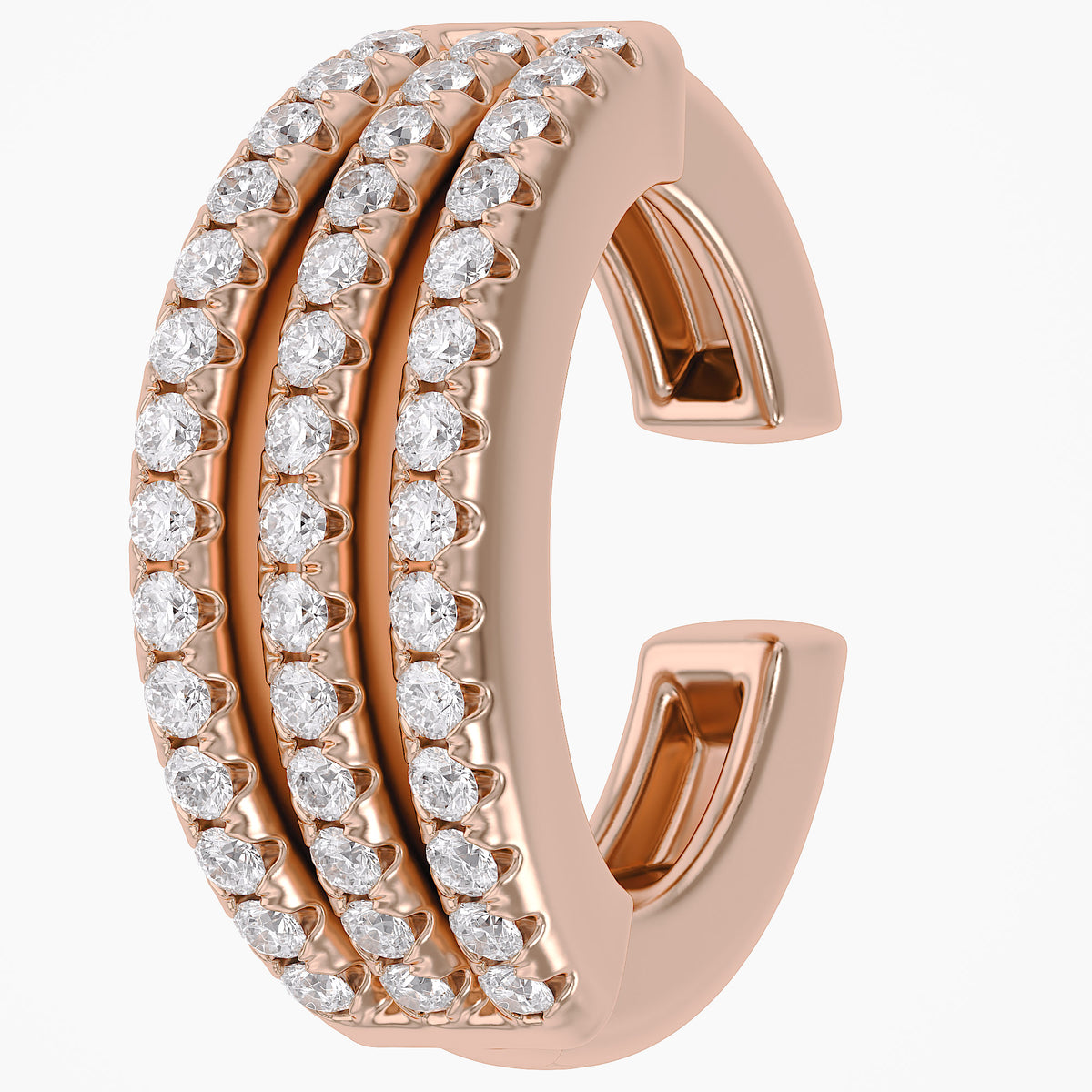 0.25 Carat Round Cut Lab Grown Diamond Ear Cuff Earrings