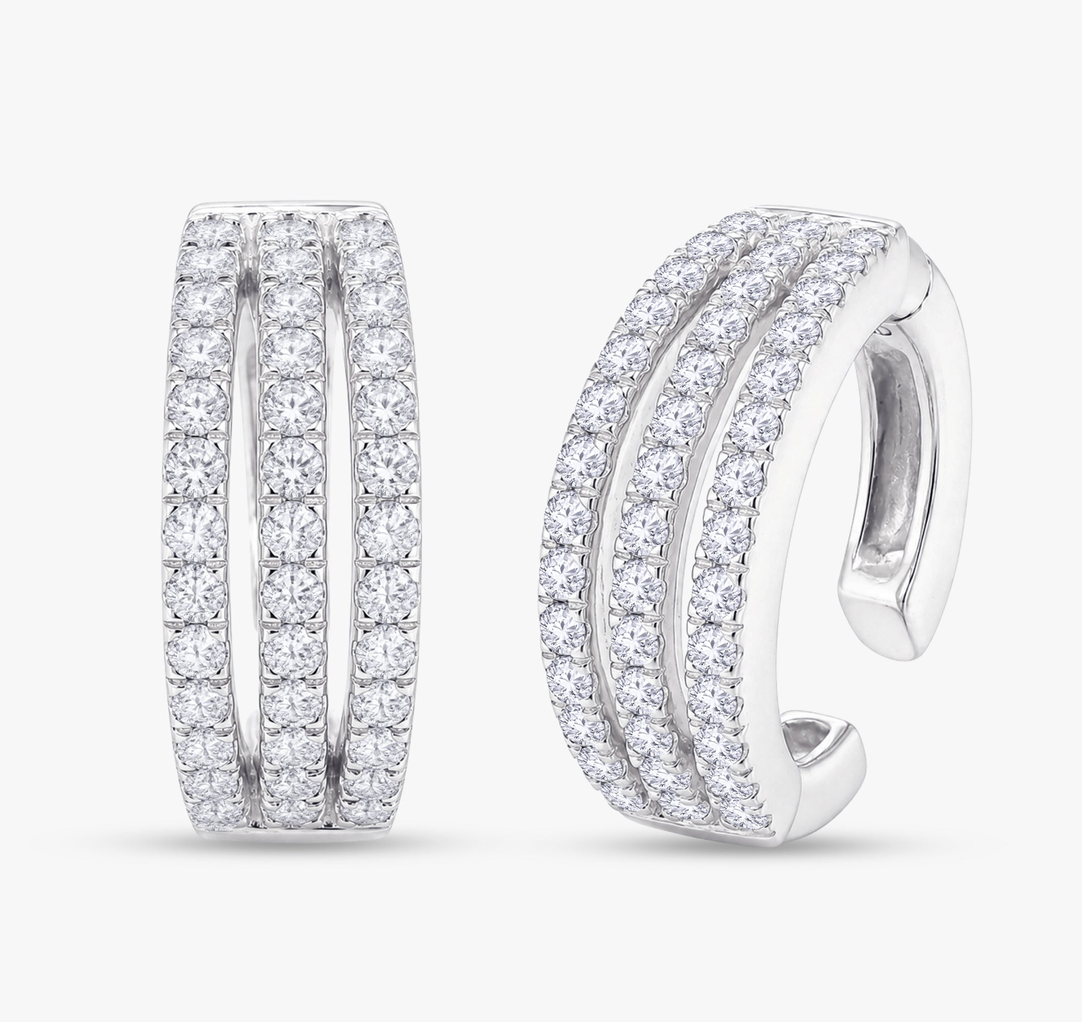 0.20 Carat Round Cut Lab Grown Diamond Ear Cuff Earrings