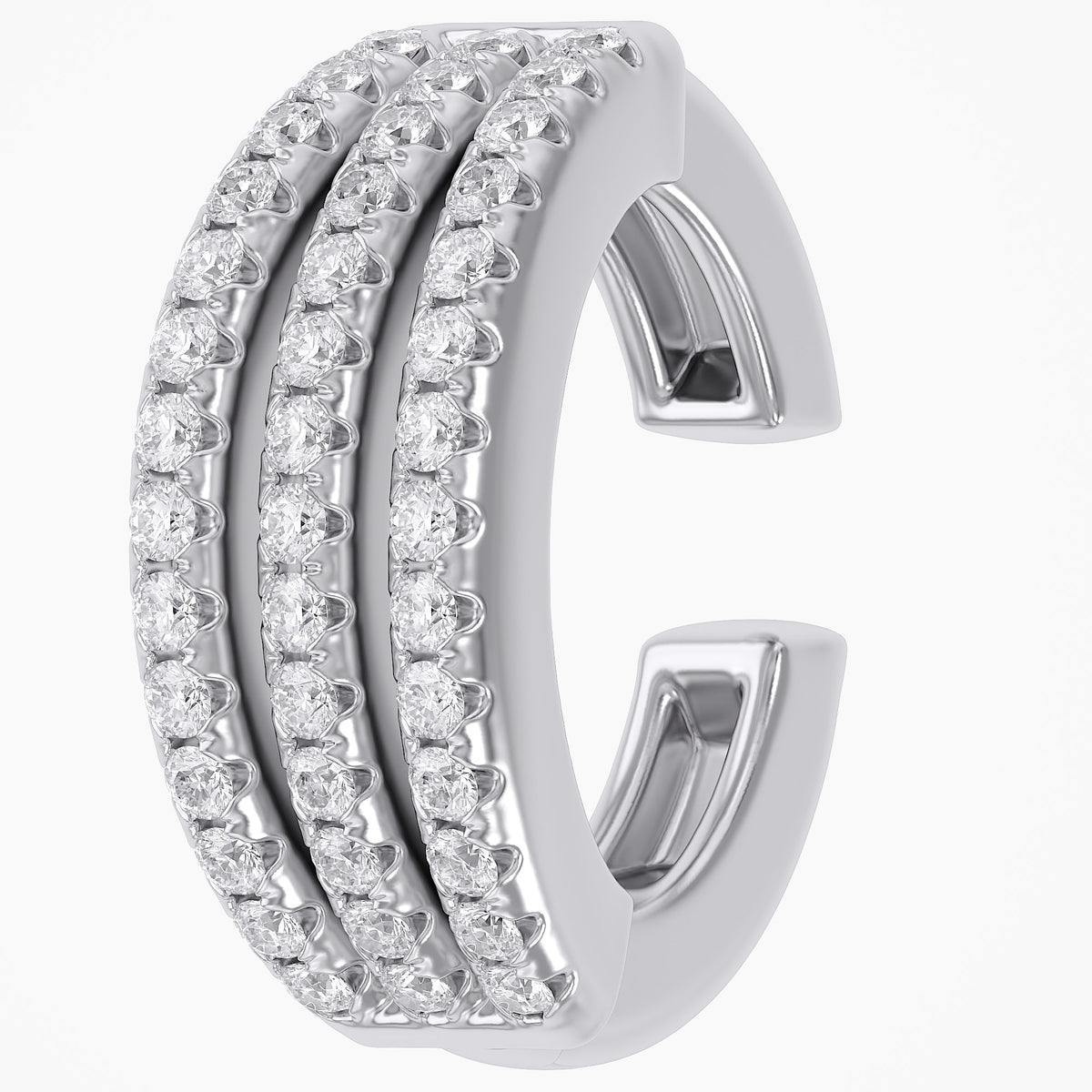 0.25 Carat Round Cut Lab Grown Diamond Ear Cuff Earrings