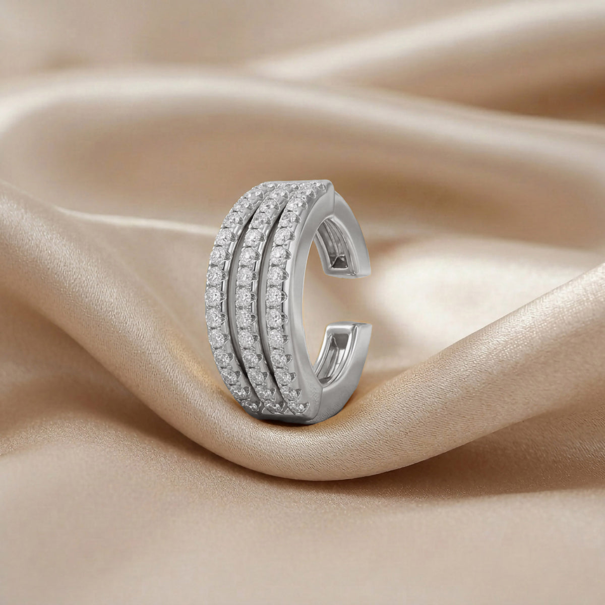 0.25 Carat Round Cut Lab Grown Diamond Ear Cuff Earrings